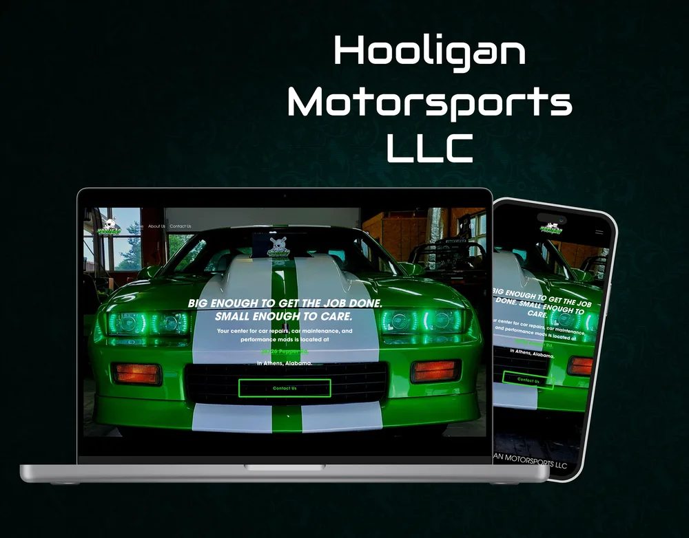 Hooligan Motorsports visual and website overview